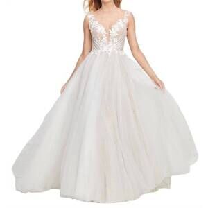 NEW WATTERS ethereal romance a-line dress in ivory/bronze